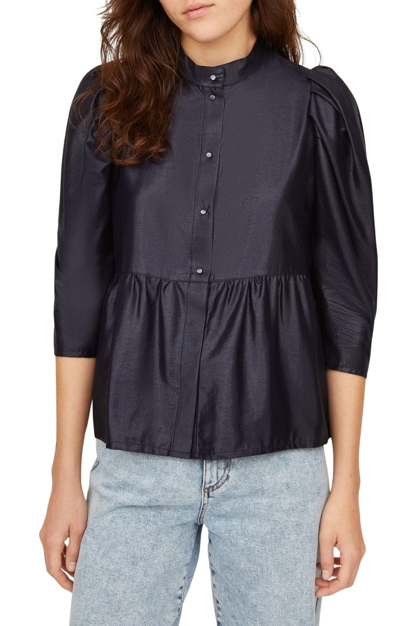 Blouse Away à effet laqué - Marine