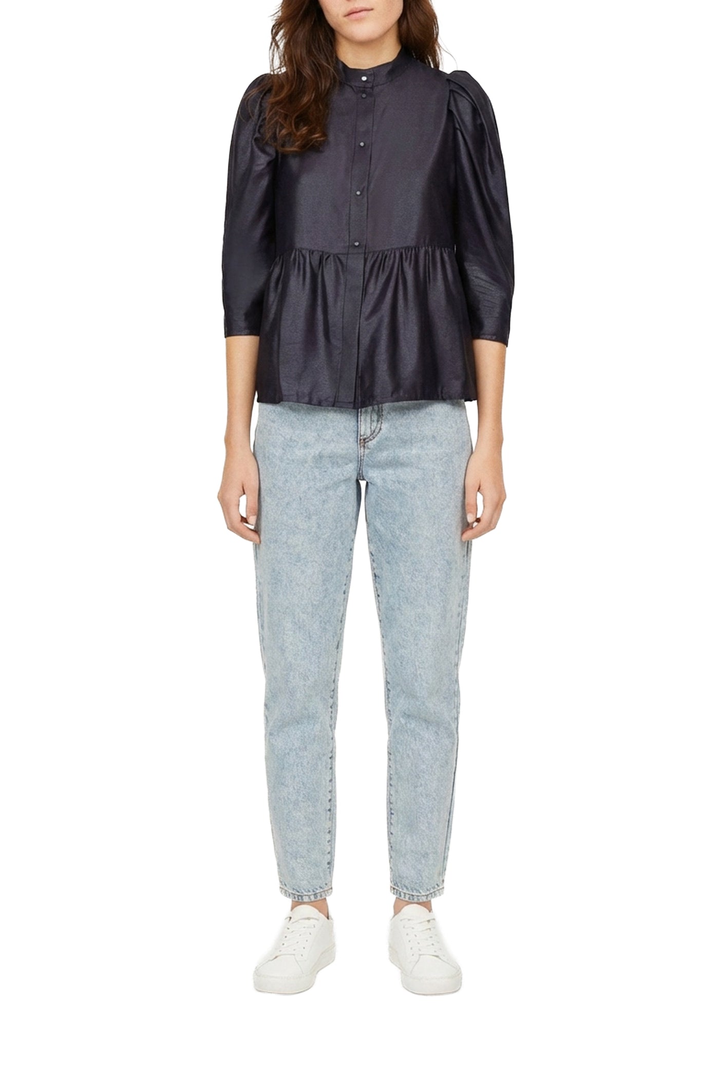 Blouse Away à effet laqué - Marine