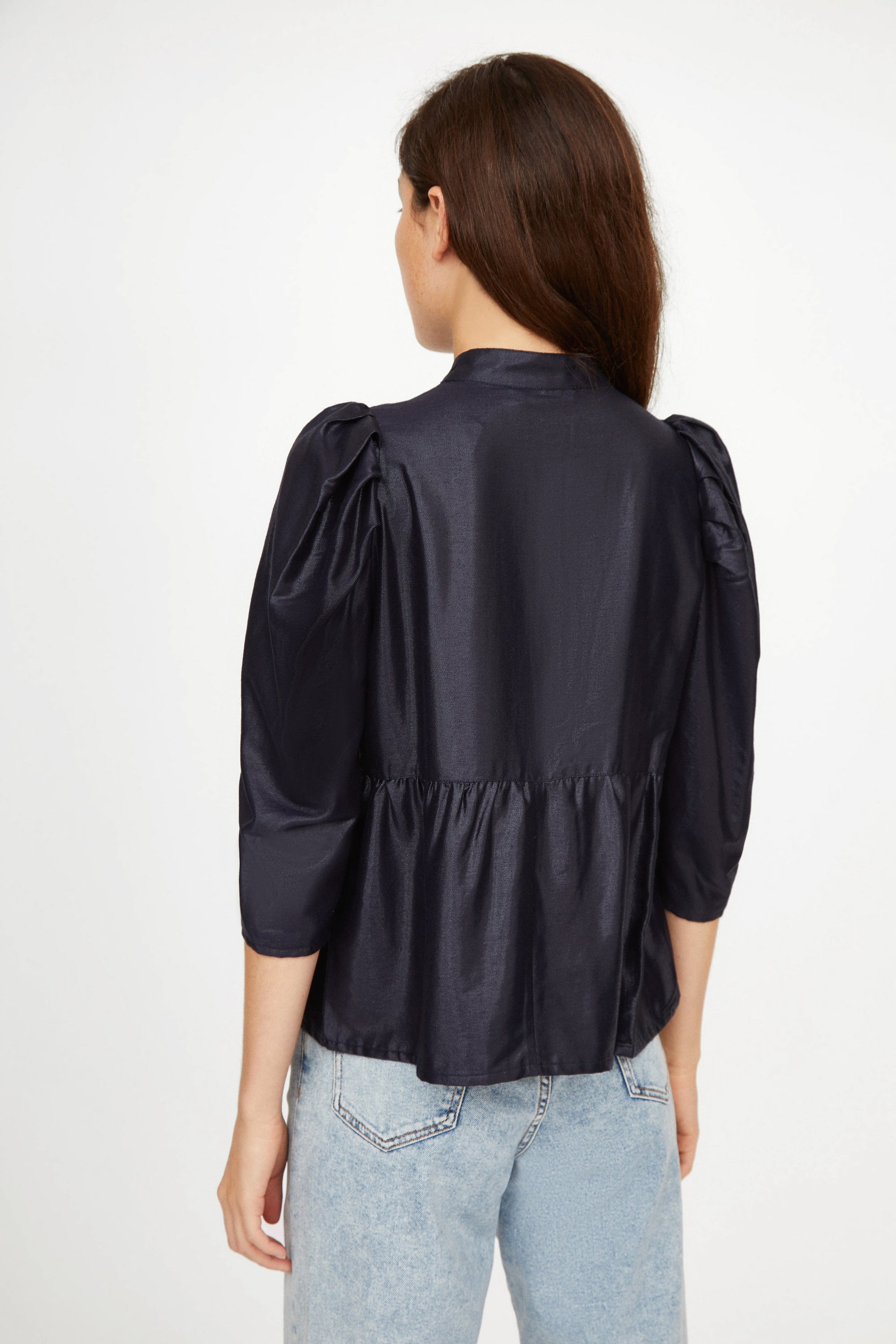 Blouse Away à effet laqué - Marine