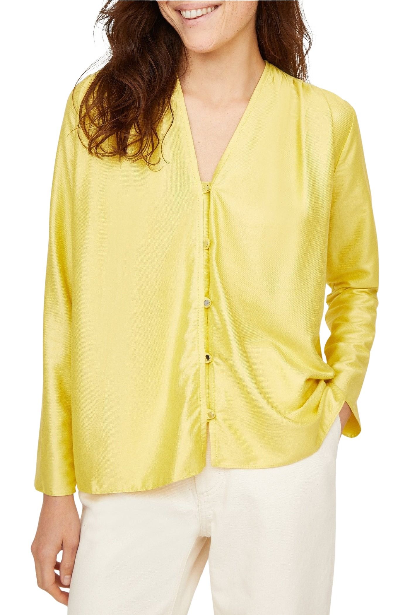 Blouse Doris à effet laqué - Or