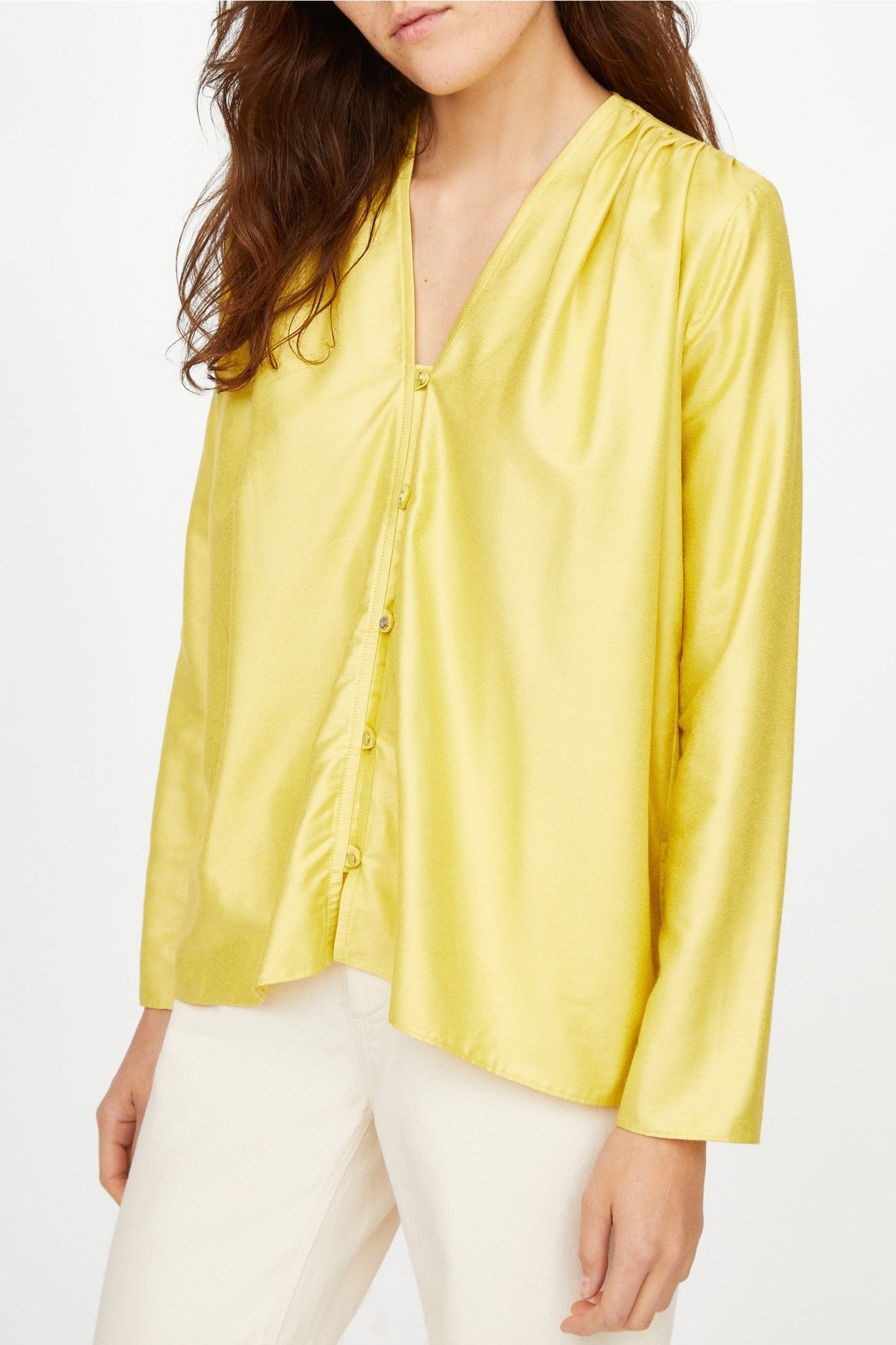 Blouse Doris à effet laqué - Or
