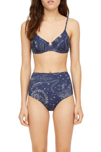 Boy pattern swimming costume top - Navy