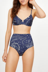 Bas de maillot de bain Dory à motif - Marine