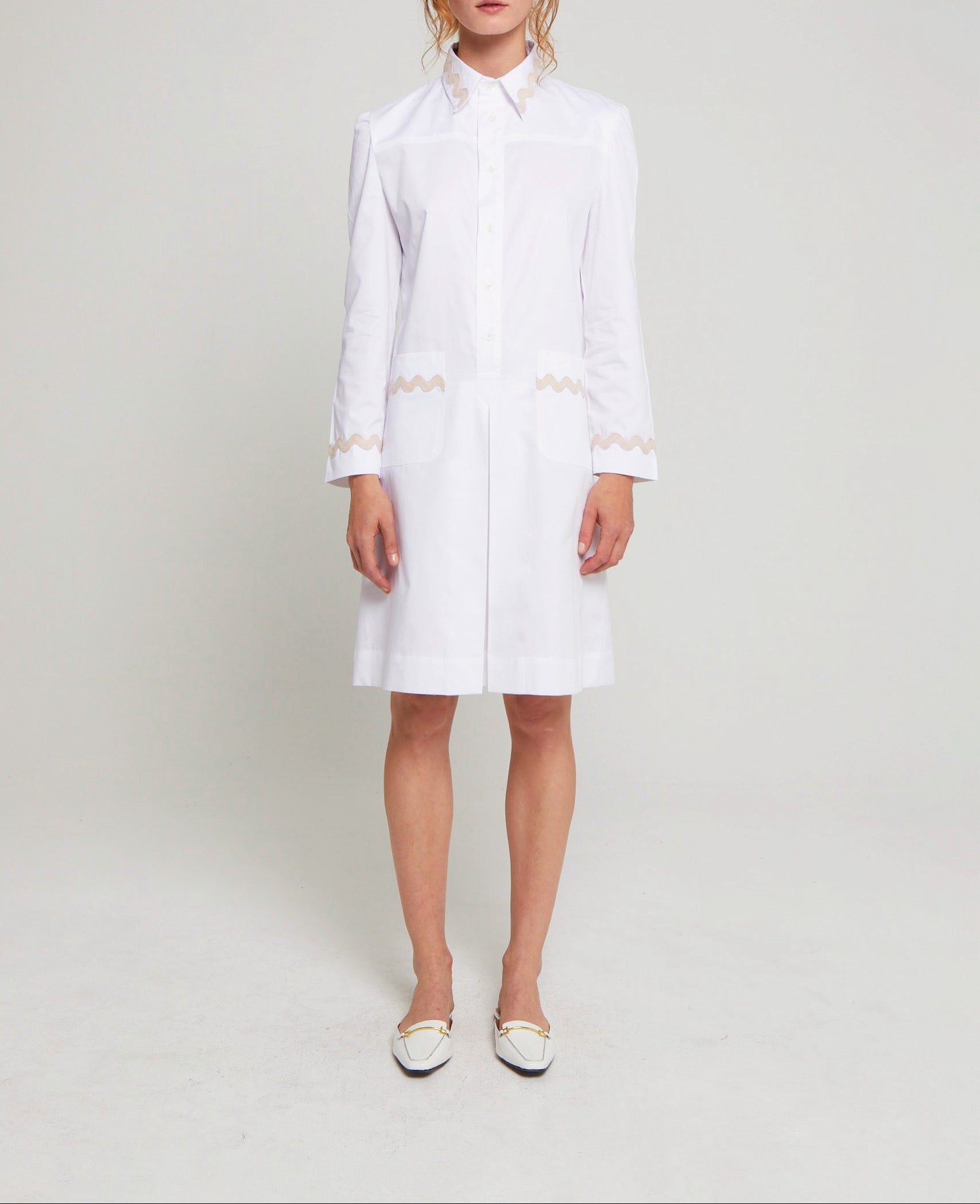 Robe Cali coupe droite courte - White