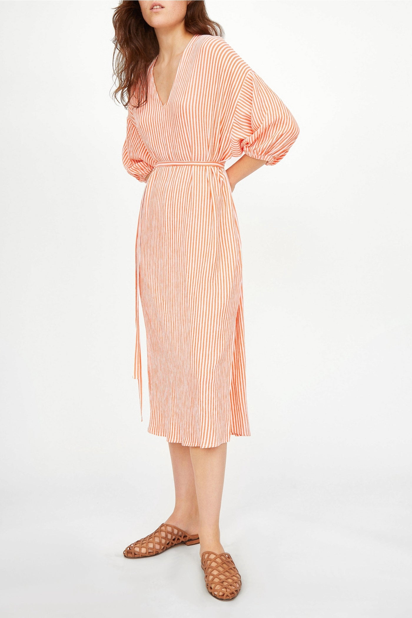 Robe midi Fine Melina - Mandarine