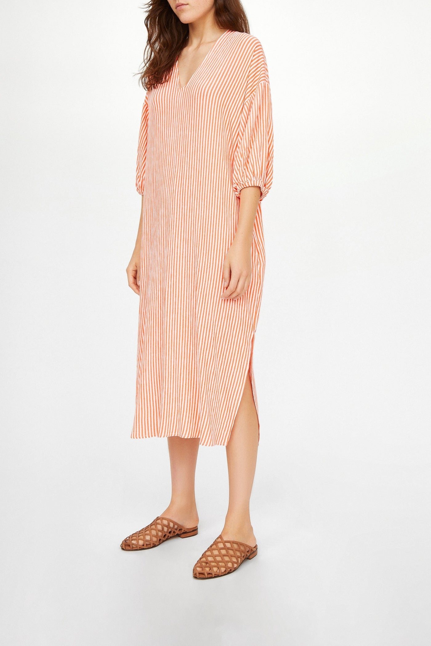 Robe midi Fine Melina - Mandarine