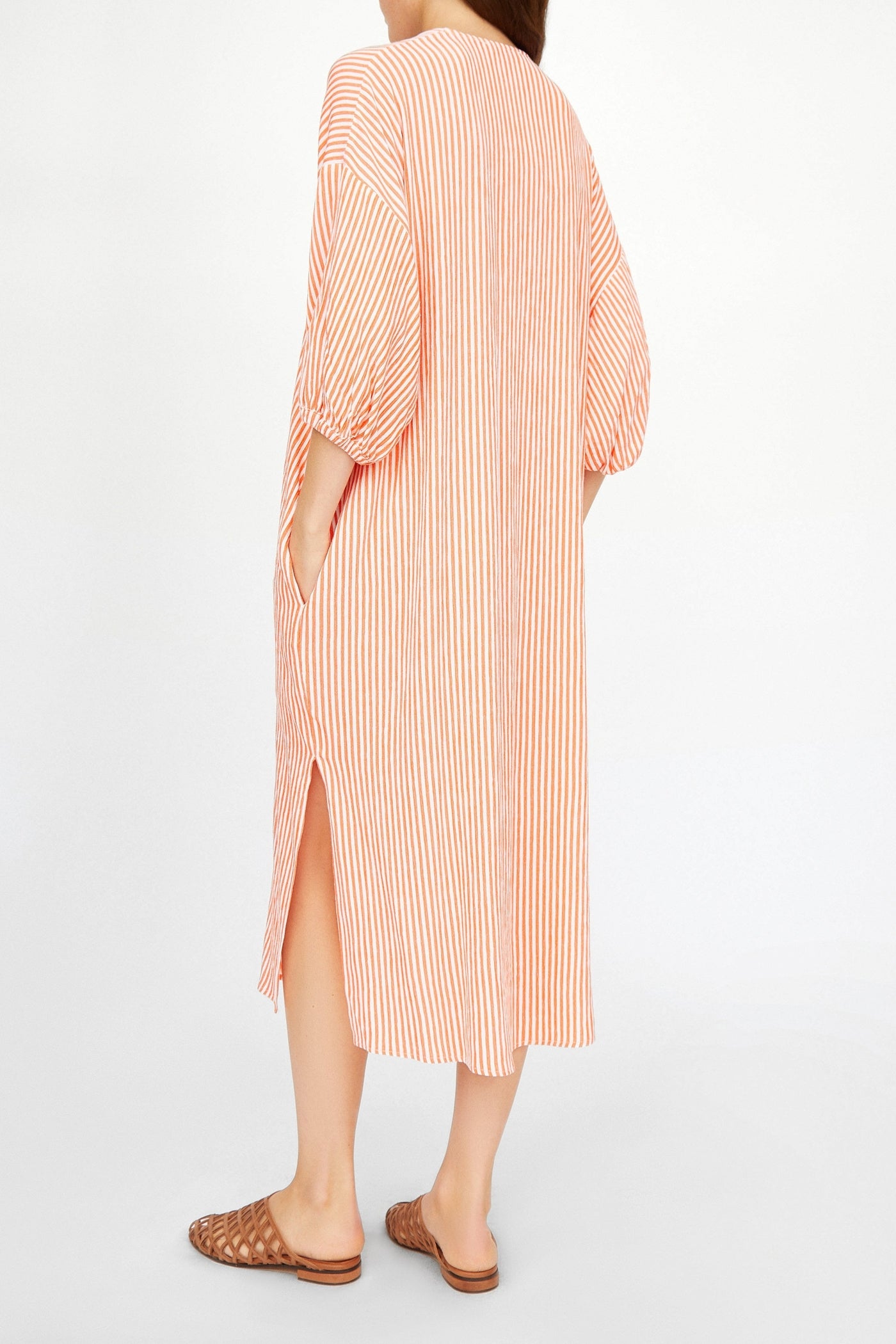 Robe midi Fine Melina - Mandarine