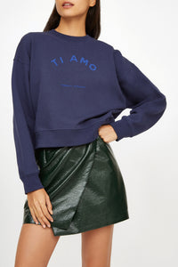 Sweatshirt Ti Amo en coton - Marine
