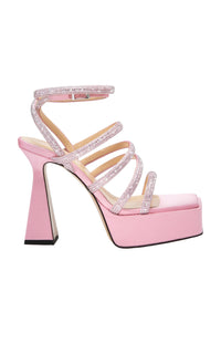 Sydney 140 platform sandals with rhinestones - Pink
