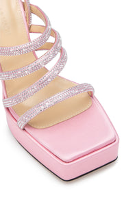 Sydney 140 platform sandals with rhinestones - Pink