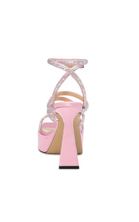 Sydney 140 platform sandals with rhinestones - Pink