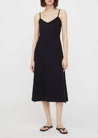 Robe midi à côtes irrégulières - Black