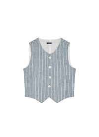 Linen striped cardigan - Blue Riga Grande