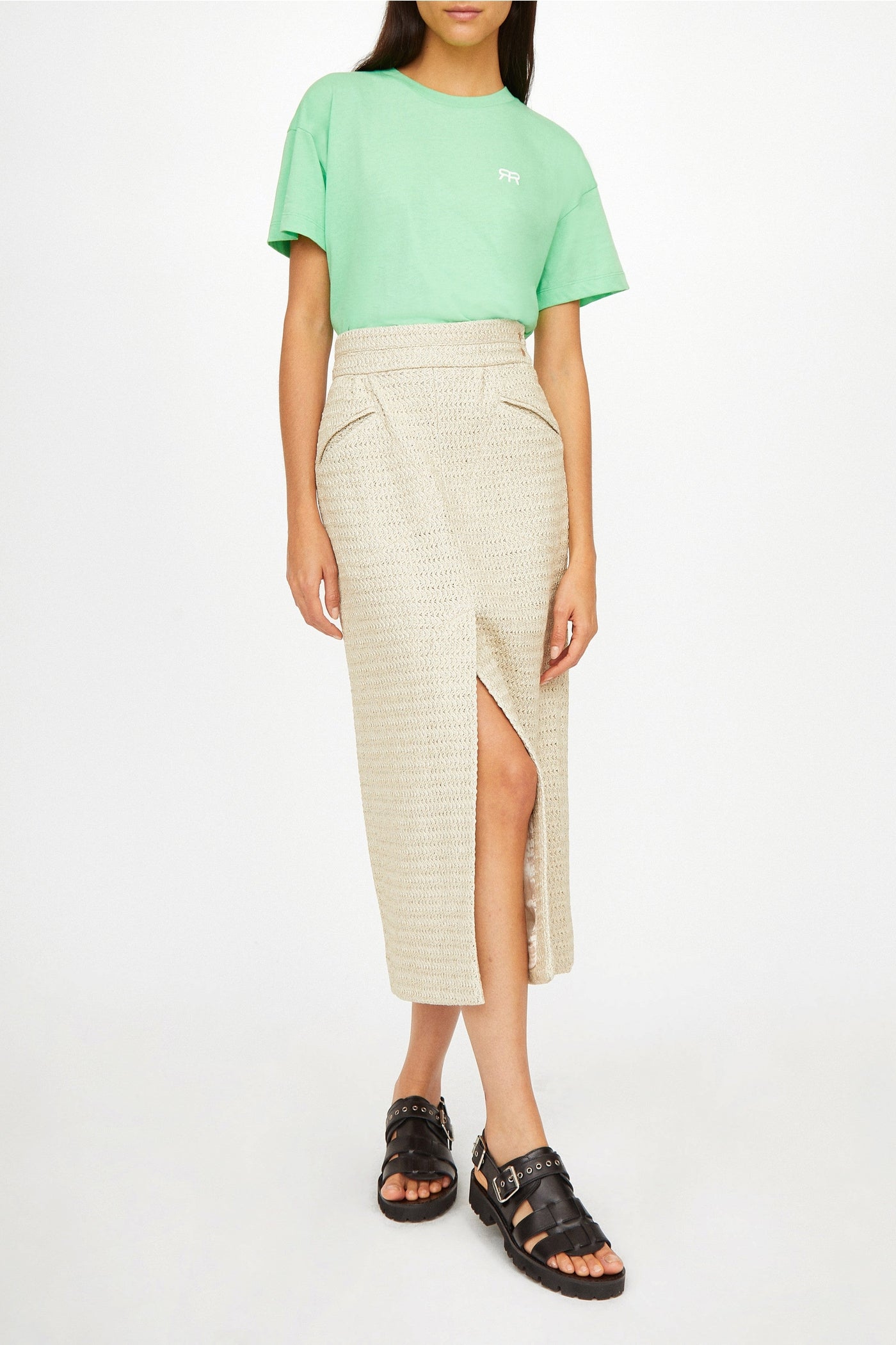 Hockey skirt with raffia effect - Greige