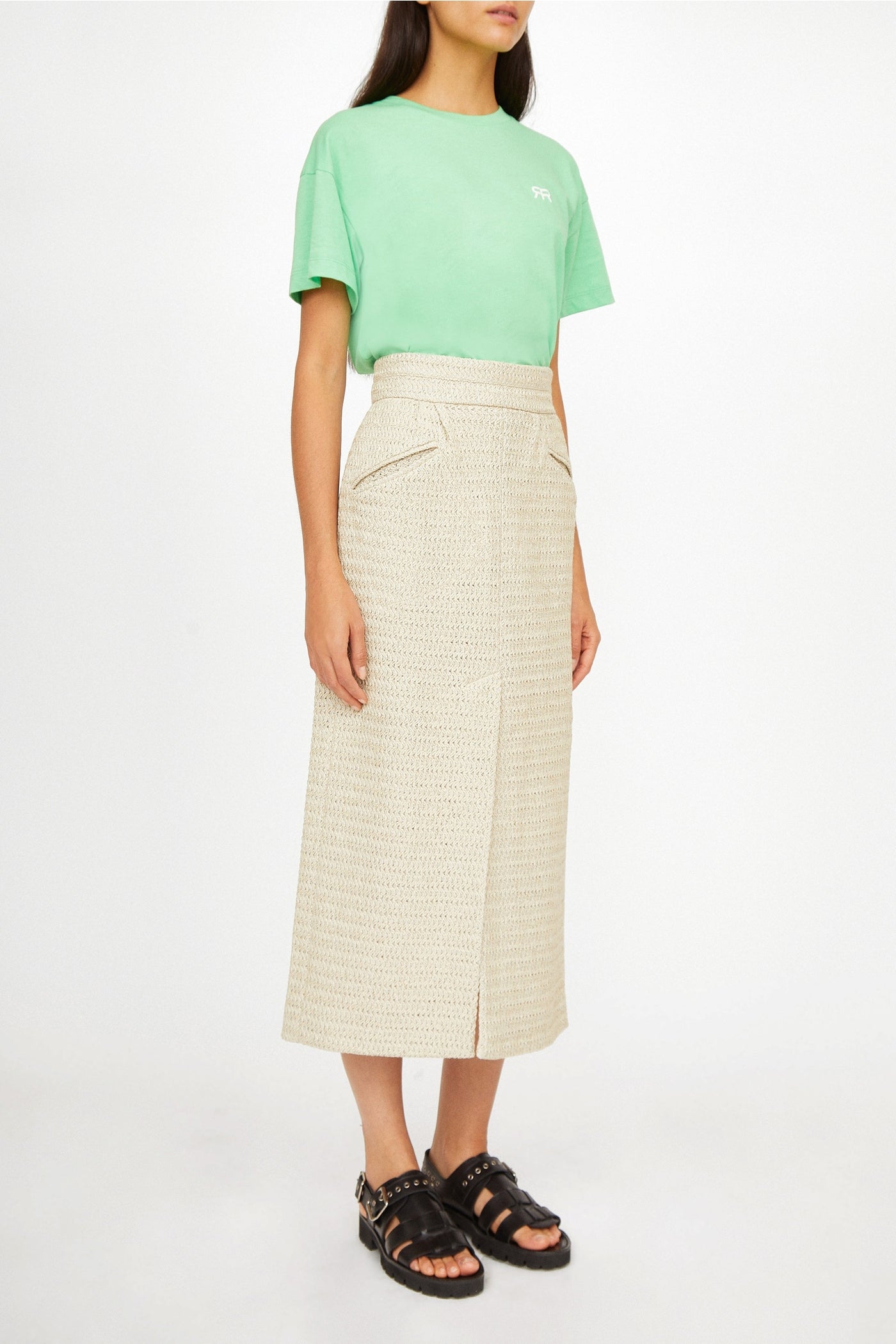 Hockey skirt with raffia effect - Greige