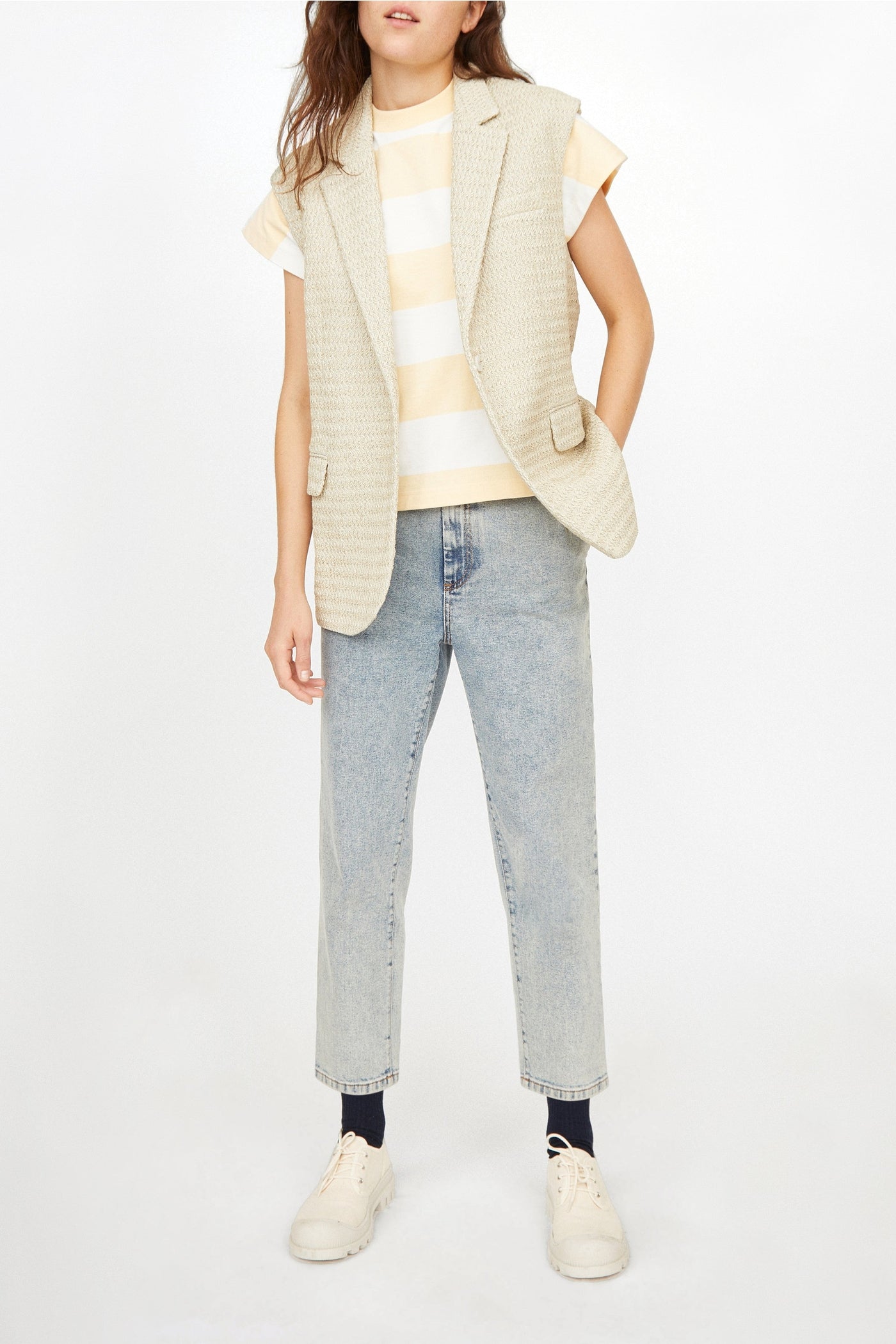 Kent jacket in raffia - Greige