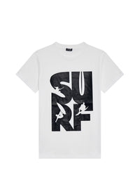 Surf print T-shirt - Bianco & Blue