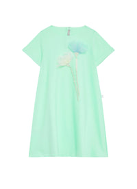 Short-sleeved dress with flowers - Acquamarina & Limonata