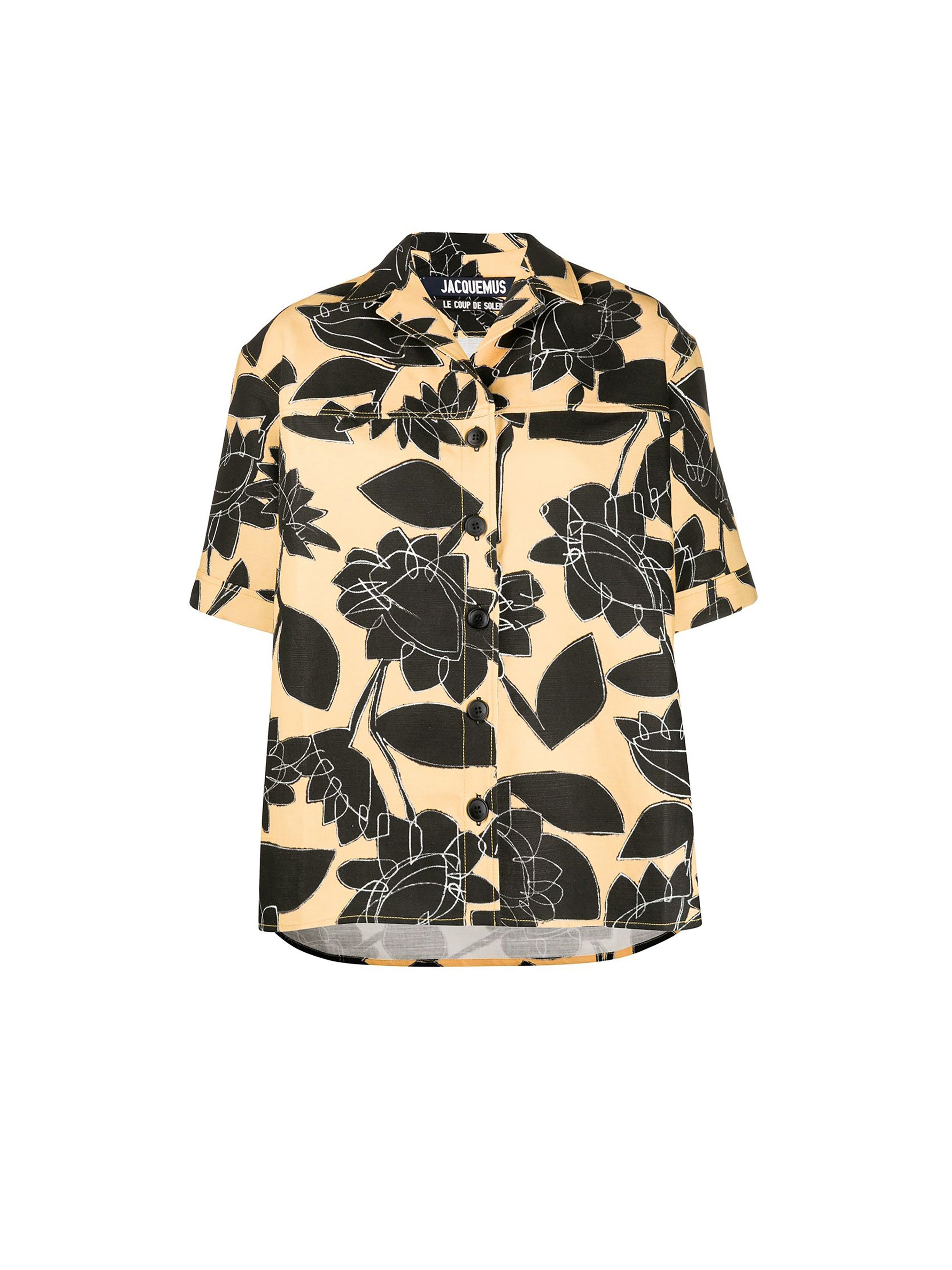 PRINT BLACK FLOWERS LA CHEMISE VALLENA