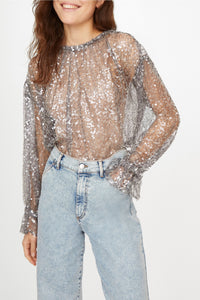 Blouse Alfie à sequins - Argent