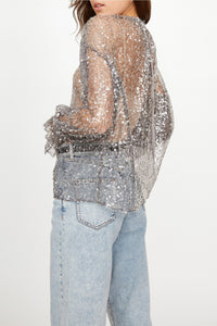 Blouse Alfie à sequins - Argent
