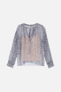 Blouse Alfie à sequins - Argent