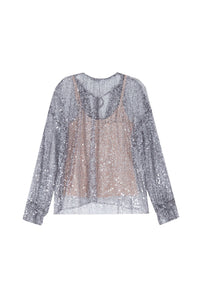 Blouse Alfie à sequins - Argent