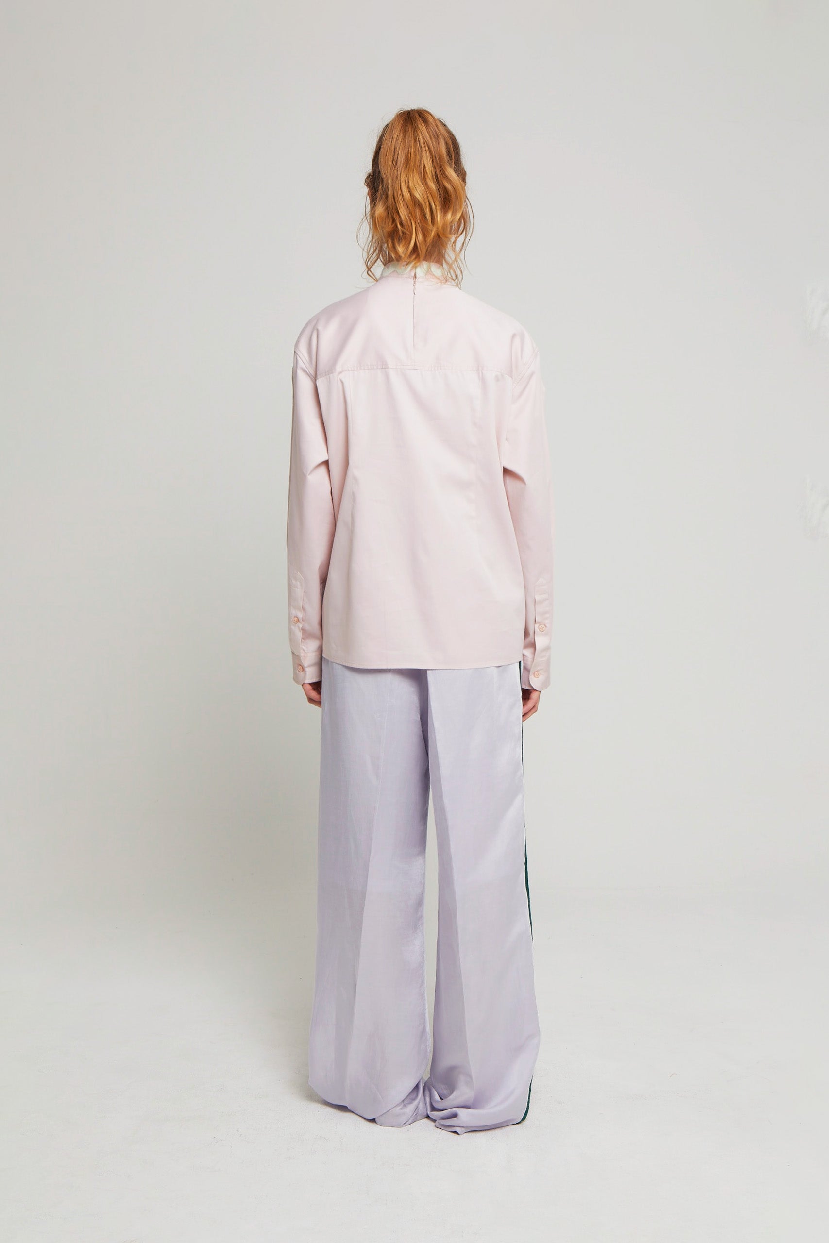 Blouse Screw à col cheminée brodé - Pink