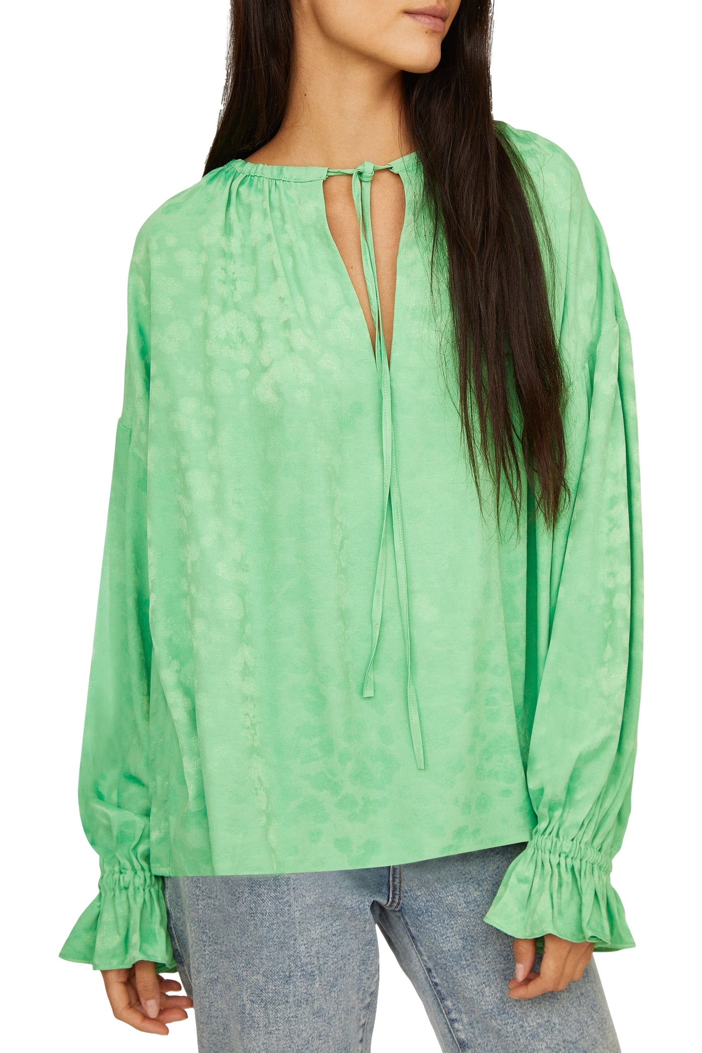 Ava print blouse - Pistachio