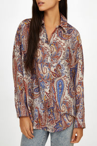 Chemise Valley à motif paisley en soie - Soleil