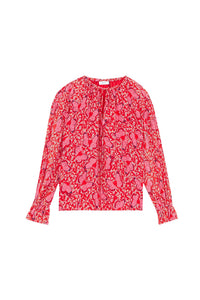 Blouse Ava à motif papillon - Rouge