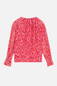 Blouse Ava à motif papillon - Rouge