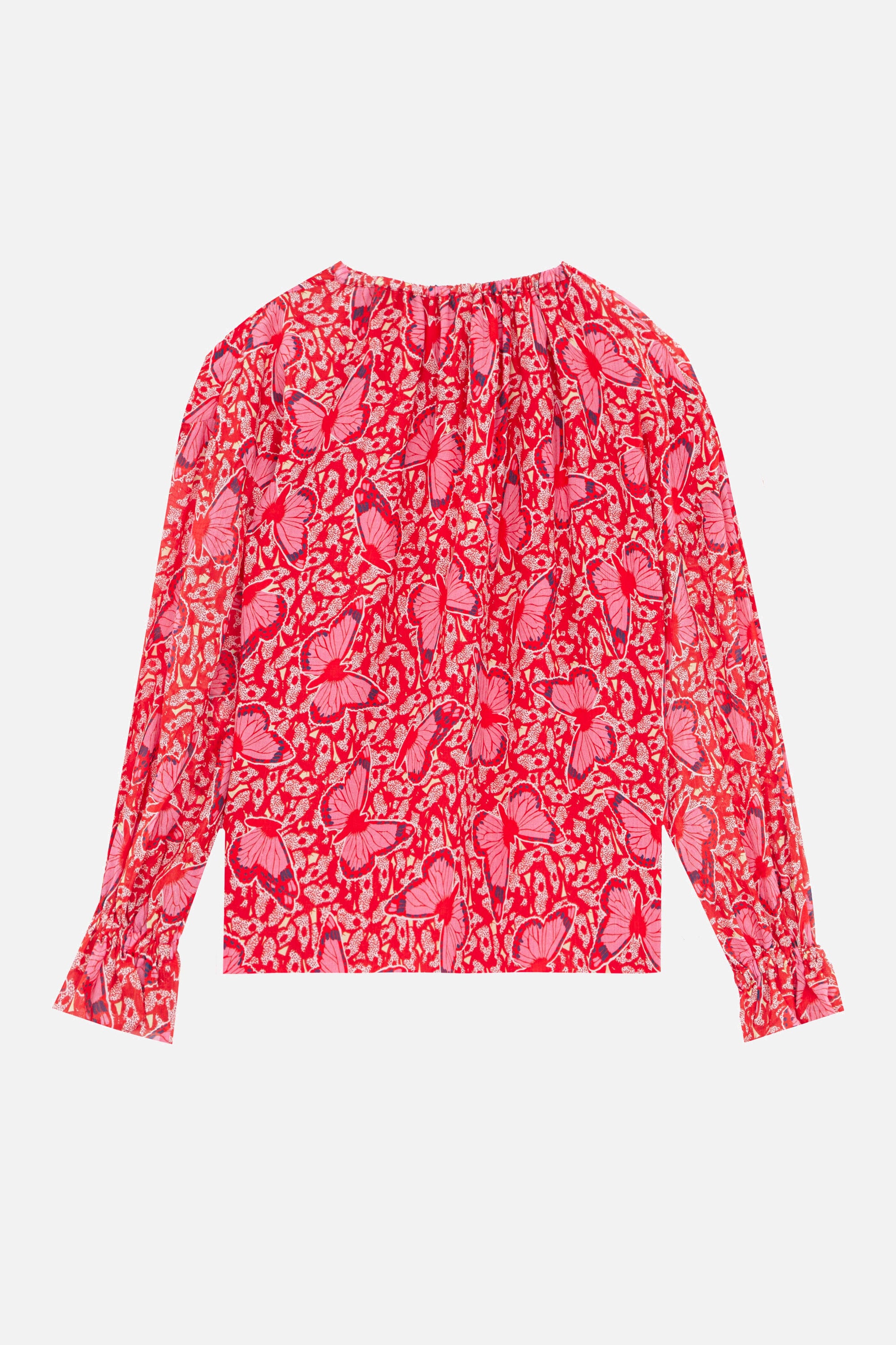 Blouse Ava à motif papillon - Rouge