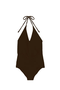 Falcon embossed-effect swimming costume - Black
