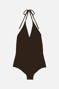Falcon embossed-effect swimming costume - Black
