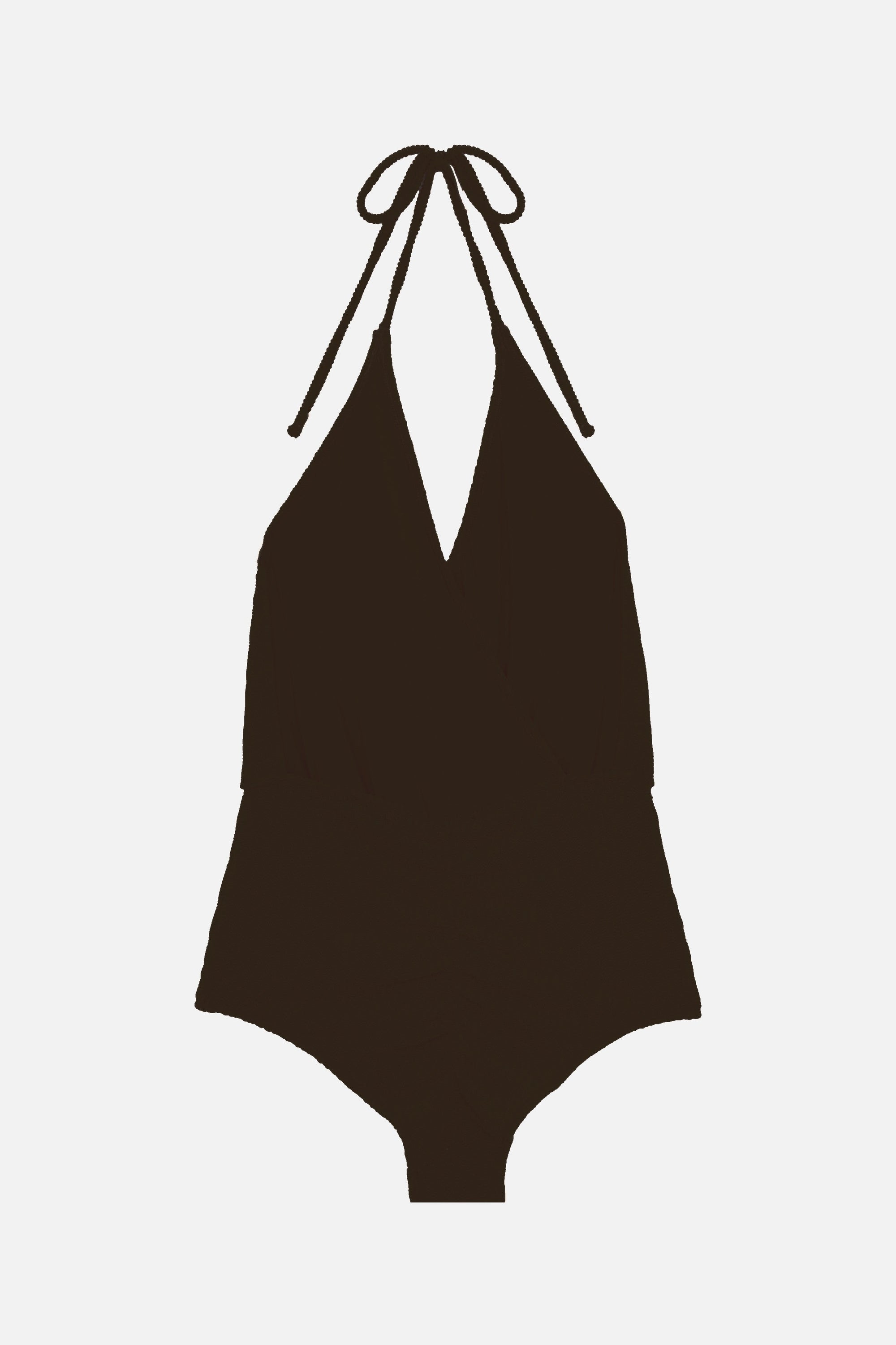 Falcon embossed-effect swimming costume - Black