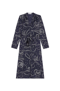 Robe longue Edward à motif - Marine
