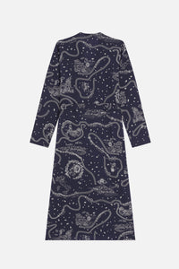 Robe longue Edward à motif - Marine