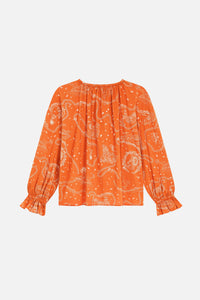 Ava patterned blouse - Earth