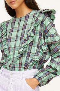 Blouse Milk à carreaux - Aqua