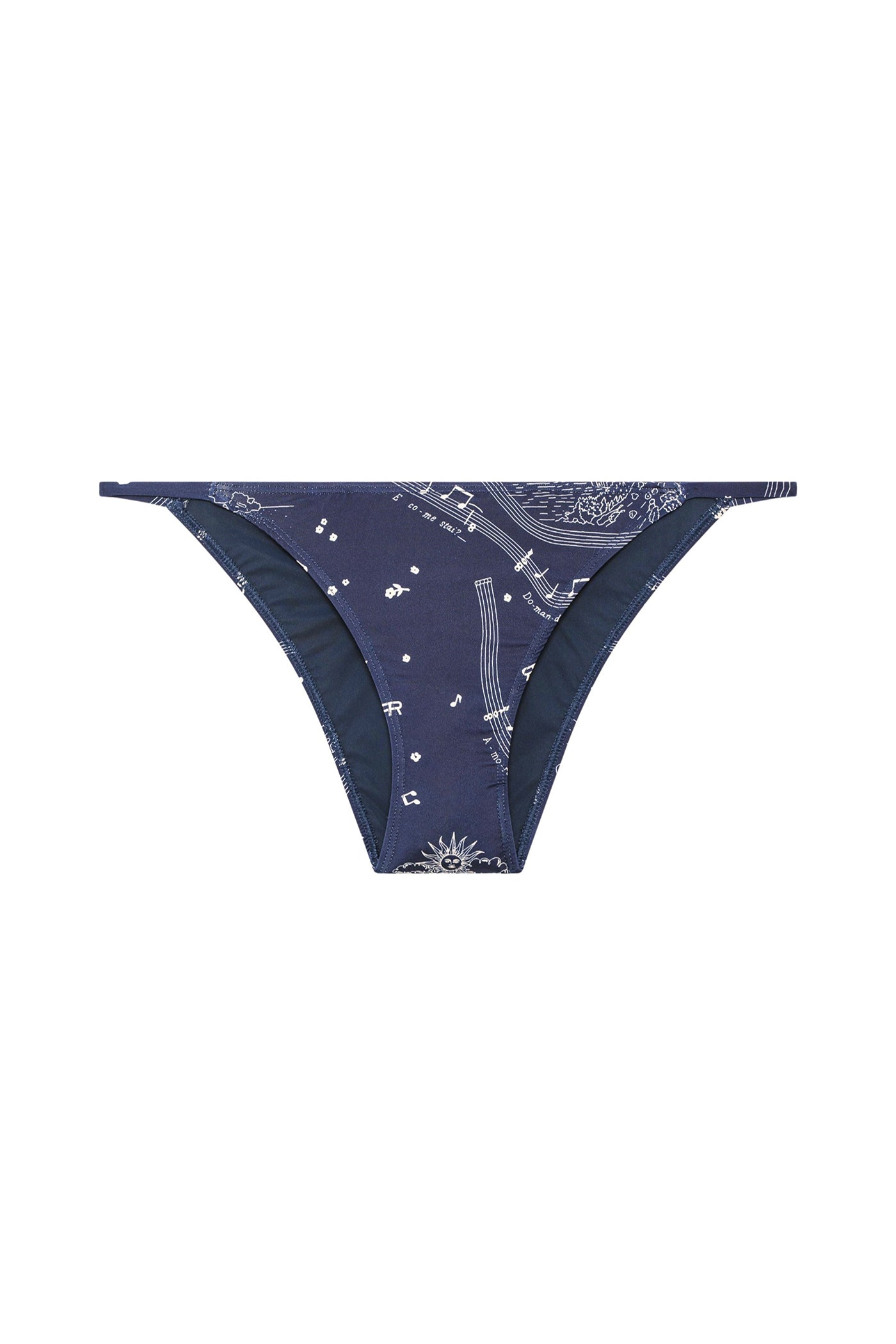 Five pattern bikini bottoms - Navy