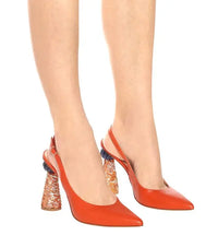 150€ / 7 sold //17 QTY / ST41%   Slingbacks Loiza 80 en cuir - Pink