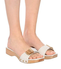 Sandales Tatanes en cuir - Print Blue Squares