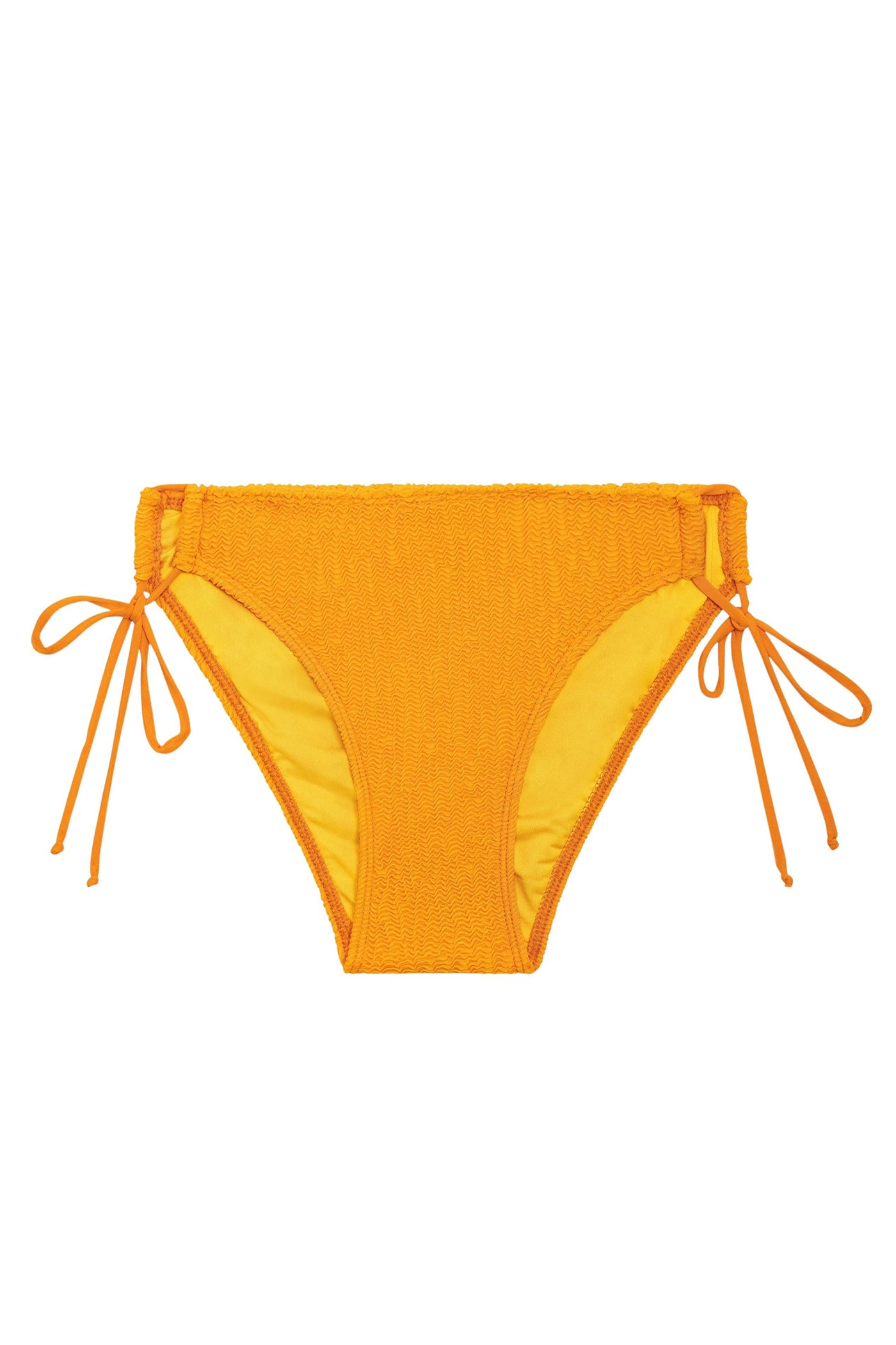 Bas de maillot Wood à effet gauffré - Mandarine