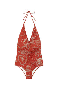Falcon pattern swimming costume - Earth