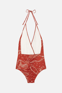Falcon pattern swimming costume - Earth