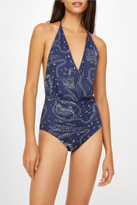 Falcon pattern swimming costume - Earth