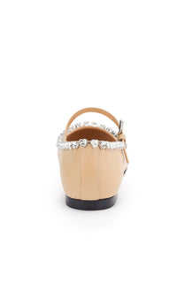 Audrey ballerinas in leather & strass - Nude