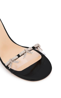 Bow 95 rhinestone heel sandals - Black