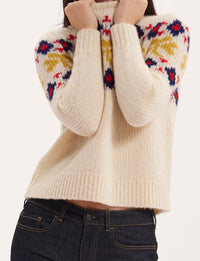 7qty RELIQUAT 110€ 36,4%  / Pull Joia en laine - Ecru Multicolor